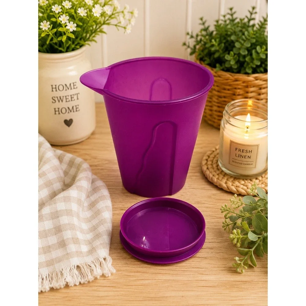 Vtg Tupperware Impressions Pitcher Purple Flip Lid Retro Kitchen Decor MCM 1L